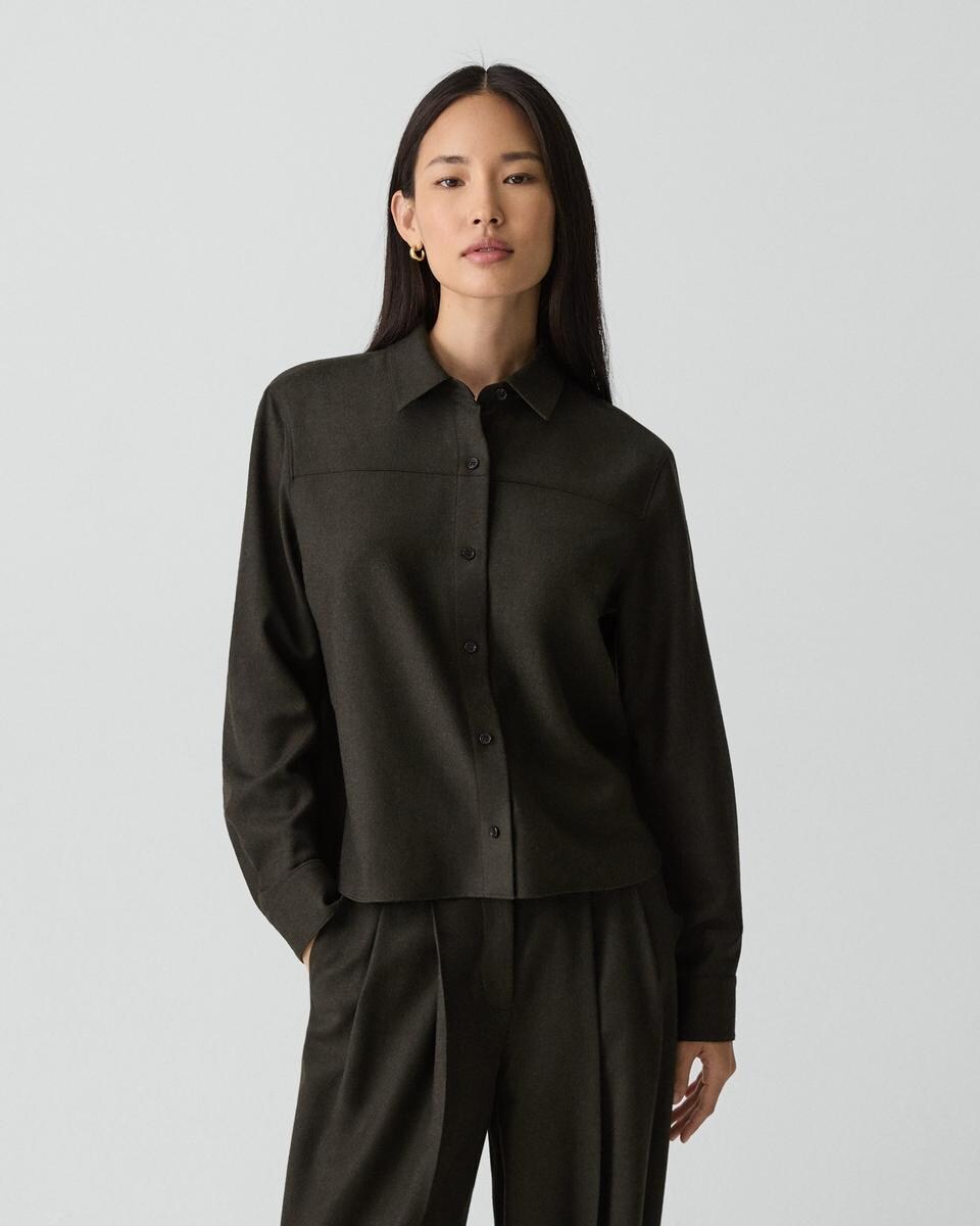 Boxy Shirt in Sleek Flannel