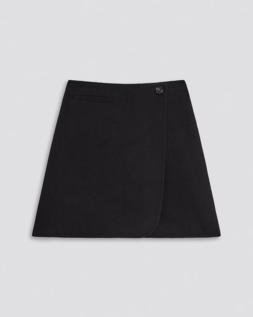 Wrap Skirt in Double-Face Wool-Cashmere