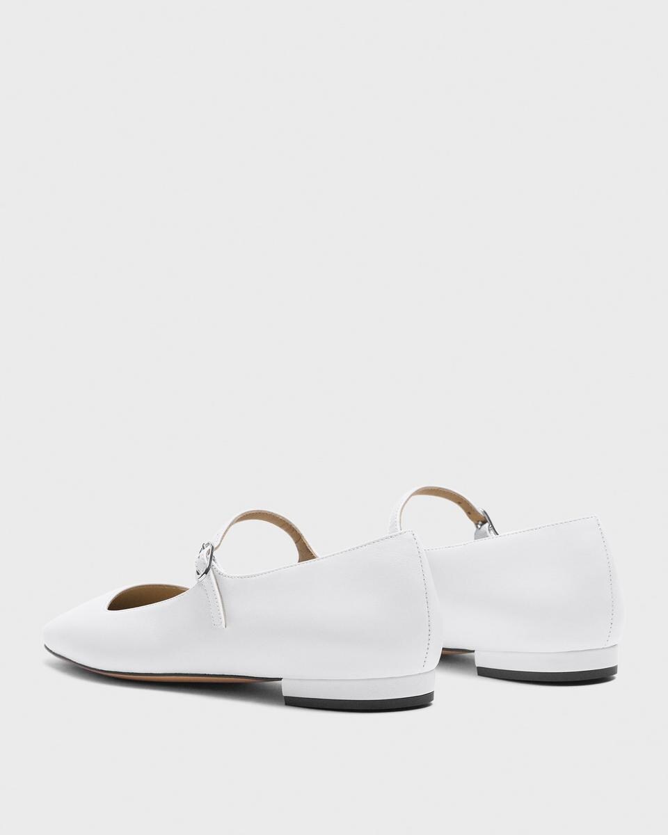 Mary Jane Ballerina Flat in Leather