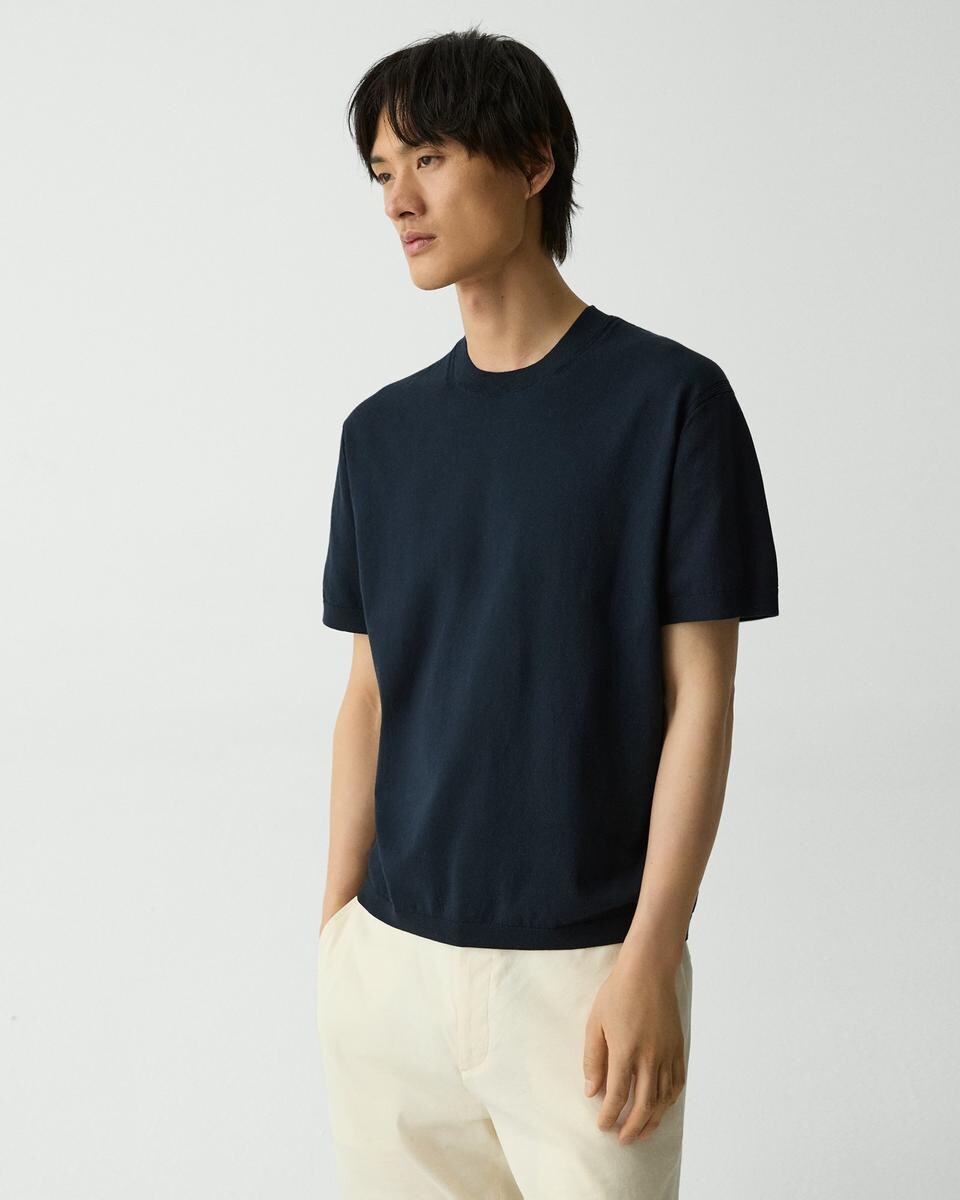 Relaxed Crewneck Tee in Cotton Light Twist