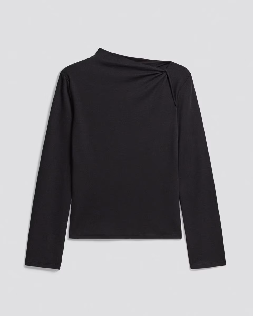 Twist Neck Top in Cotton Jersey