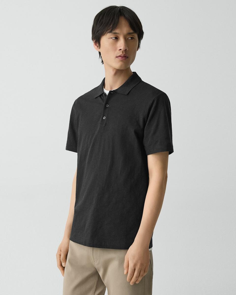 Bron Polo Shirt in Cosmos Slub Cotton