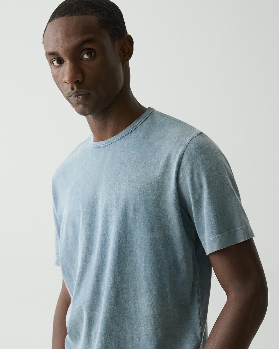 Ribbed Crewneck Tee in Fade Jersey