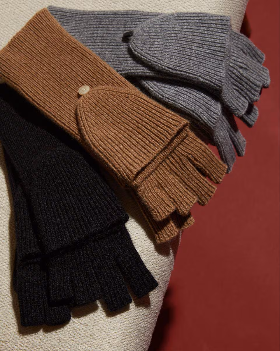 Fold-Back Gloves in Cashmere