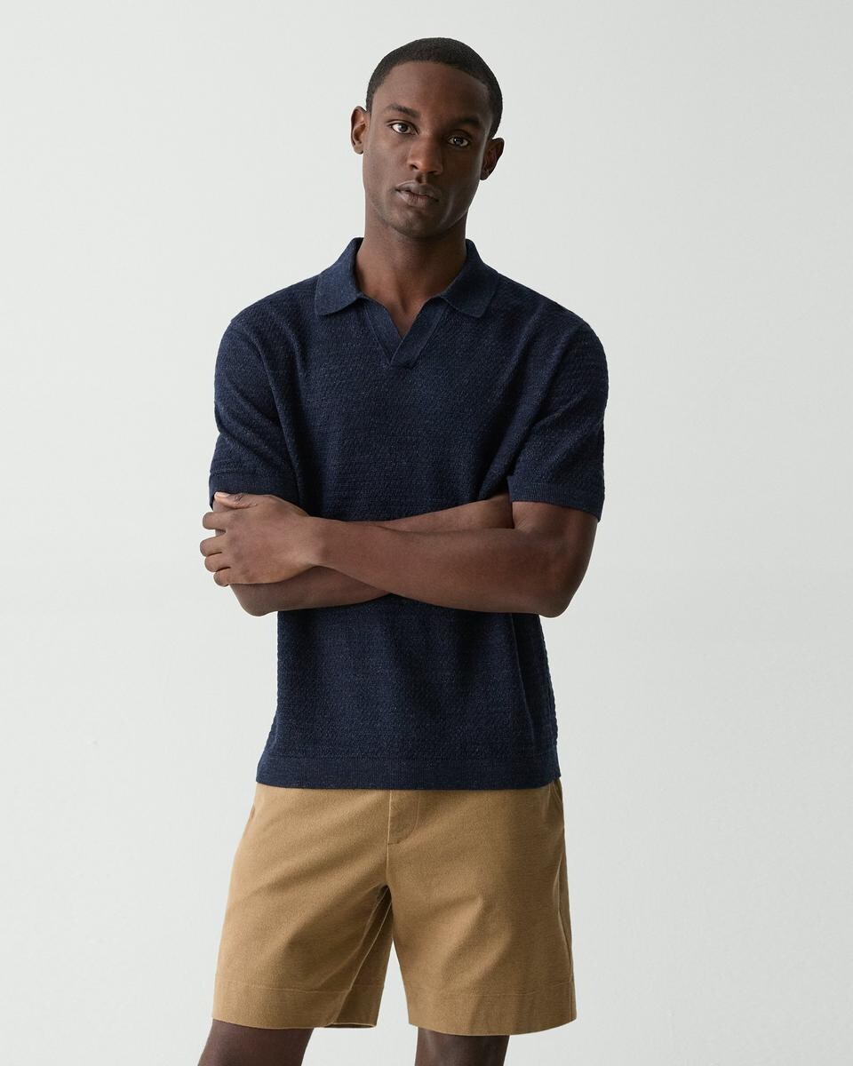 Brenan Polo Shirt in Pacific Linen