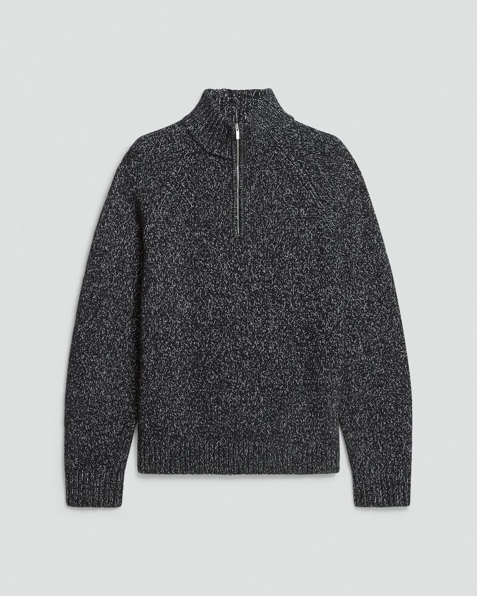 Quarter-Zip Sweater in Wool-Blend Twist