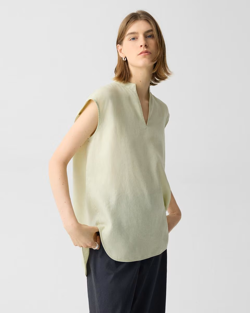 Boxy Tunic Top in Relaxed Linen