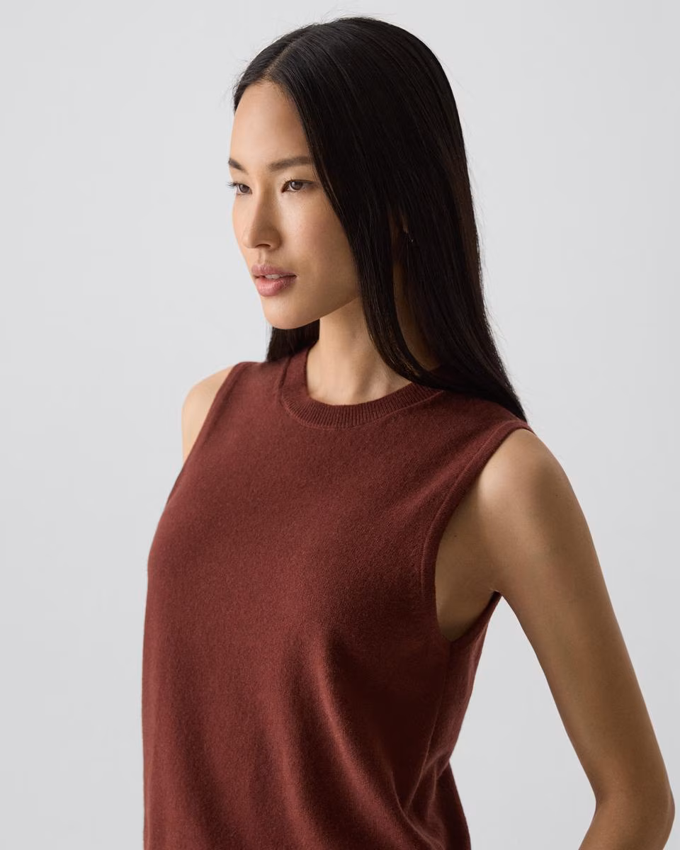 Crewneck Shell Top in Cashmere