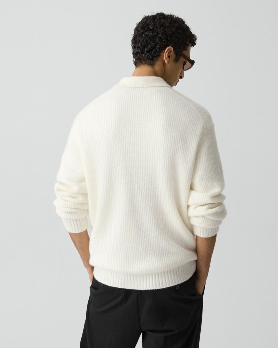 Relaxed Polo Sweater in Astor Wool