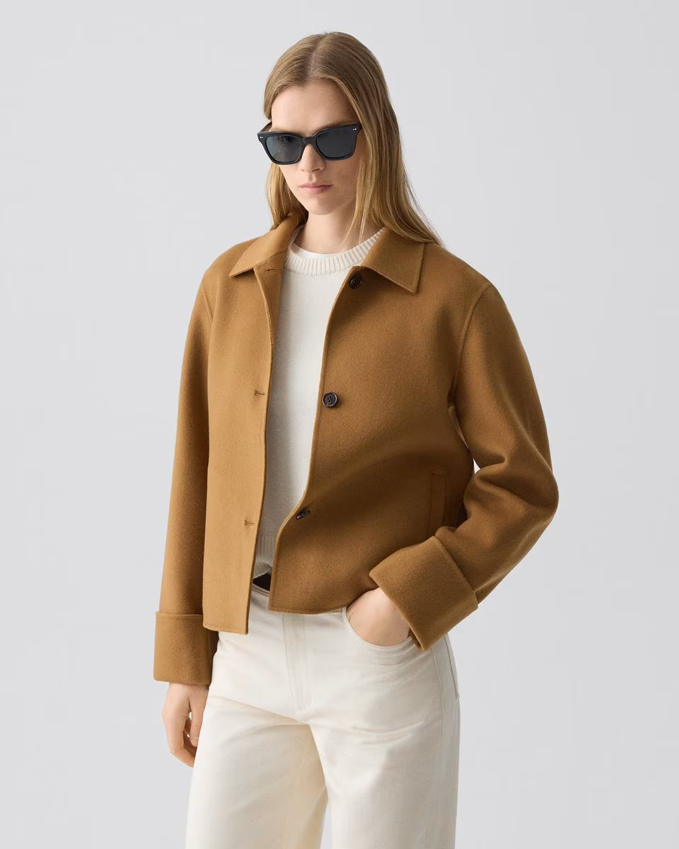 Boxy Cuff Jacket in Double-Face Wool-Cashmere