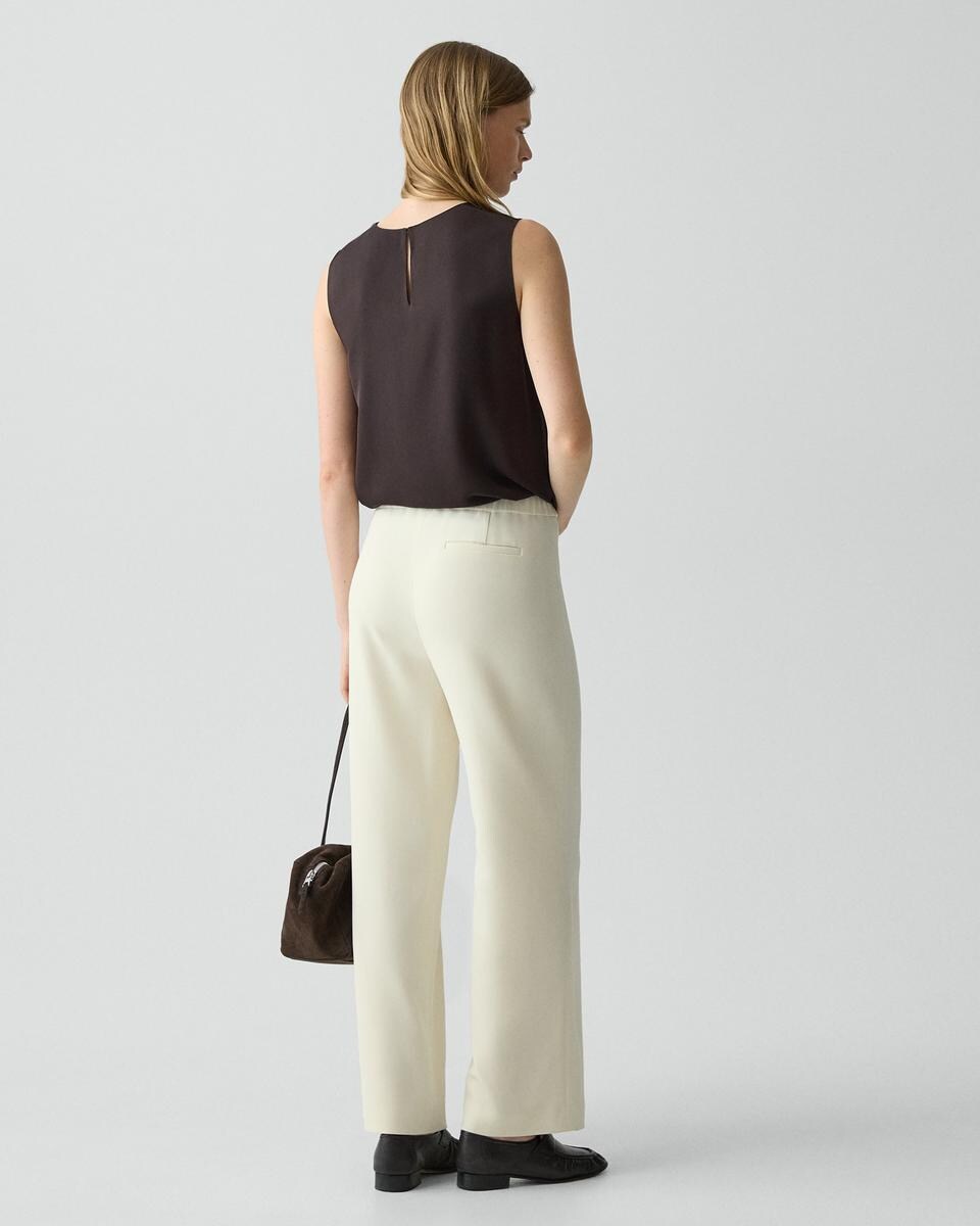 Wide-Leg Pull-On Pant in Admiral Crepe