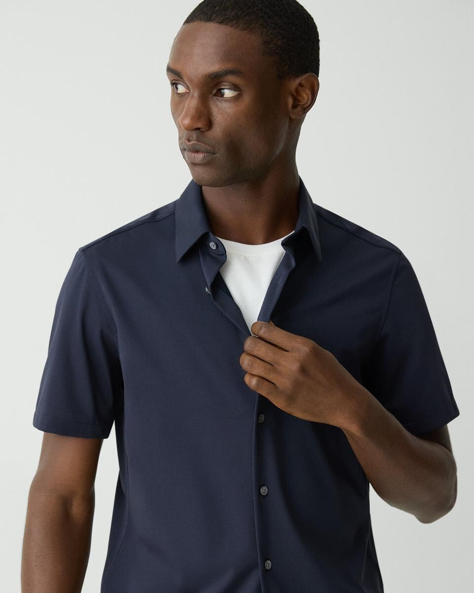 Irving Short-Sleeve Shirt in Structure Knit