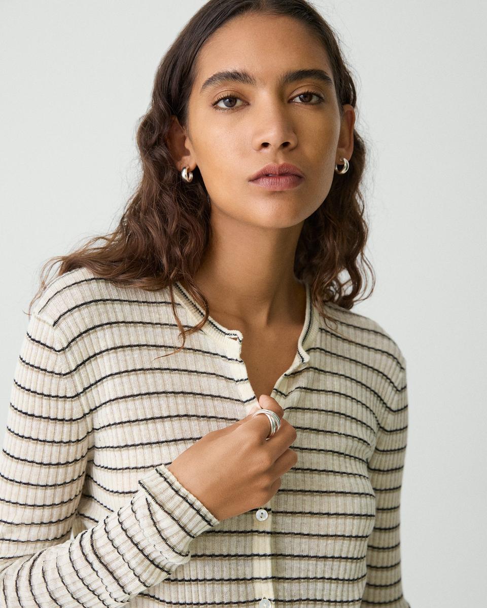 Cropped Cardigan in Linen-Blend