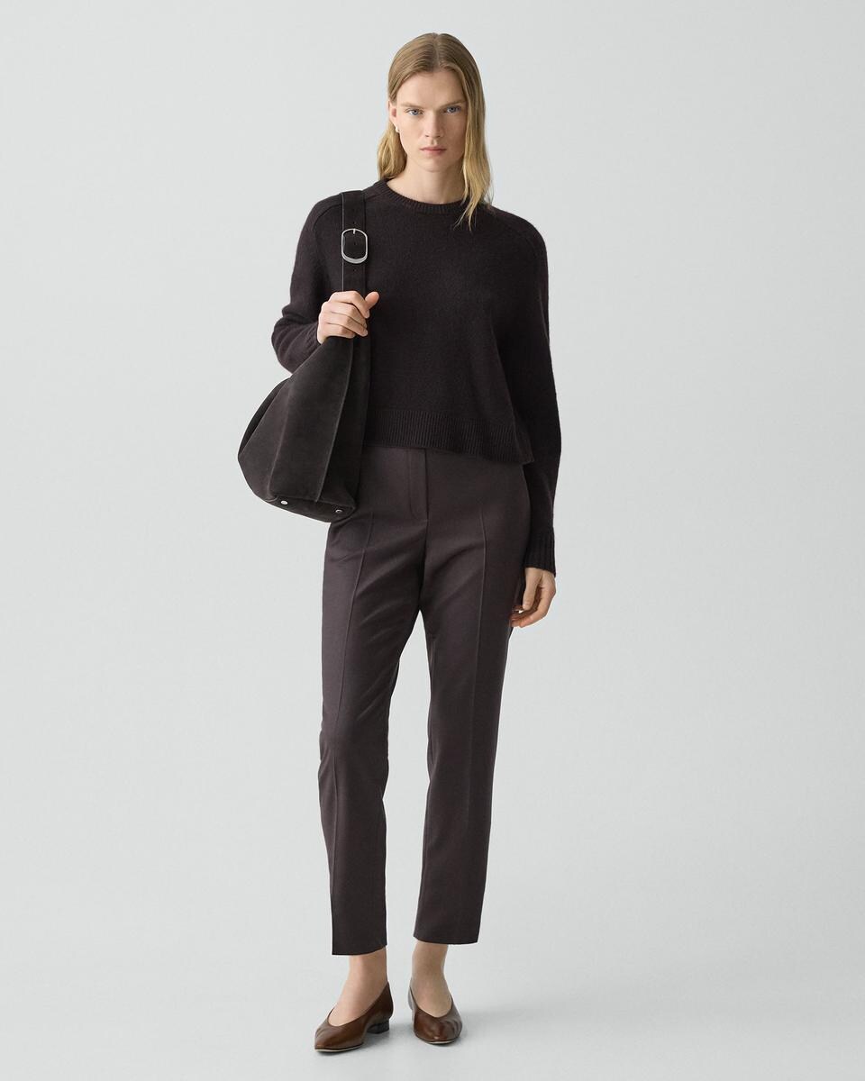 Cropped Crewneck Sweater in Cashmere