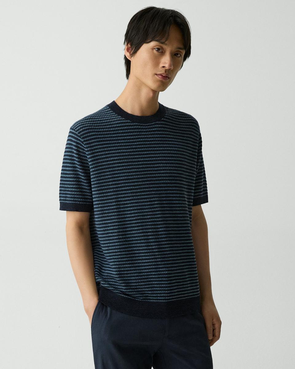 Striped Tee in Pacific Linen