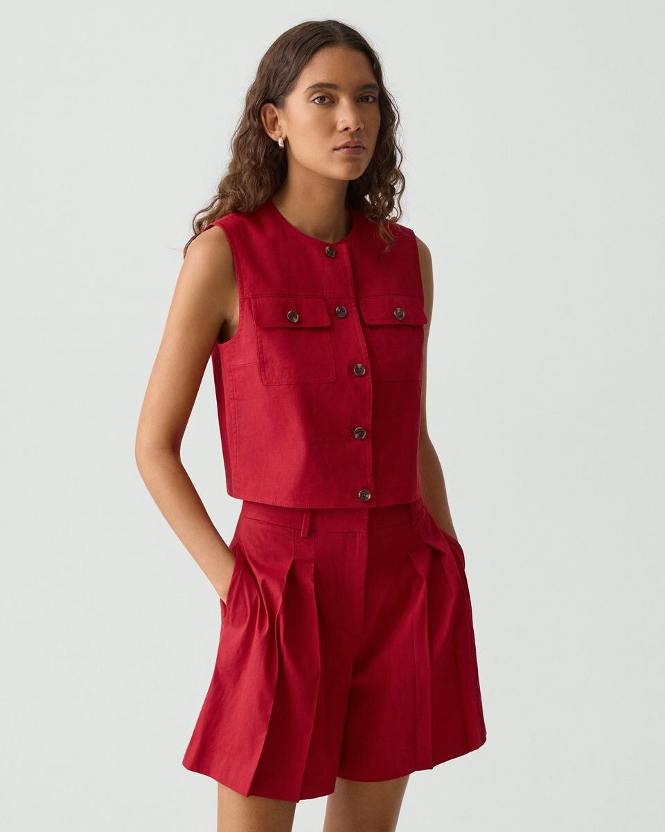 Trucker Vest in Good Linen