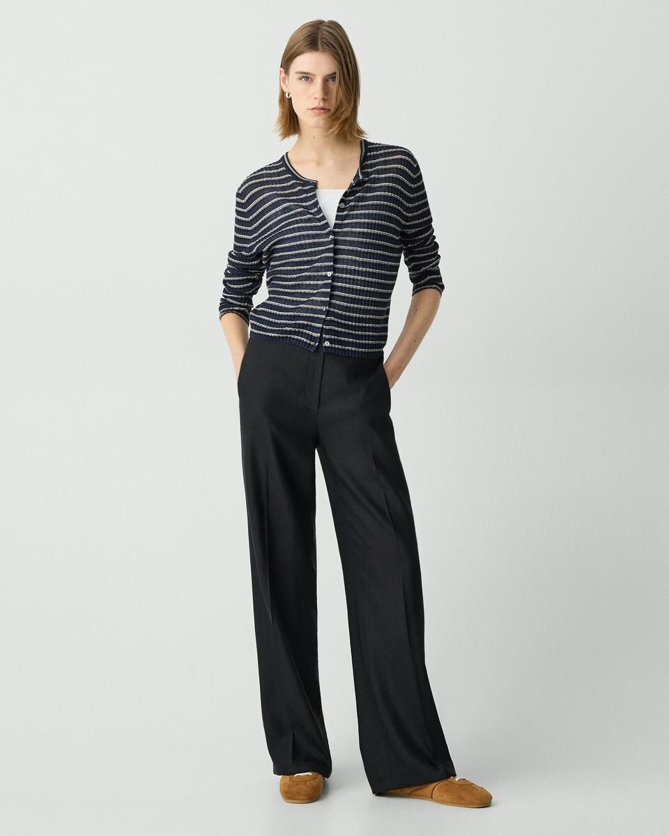 Cropped Cardigan in Linen-Blend