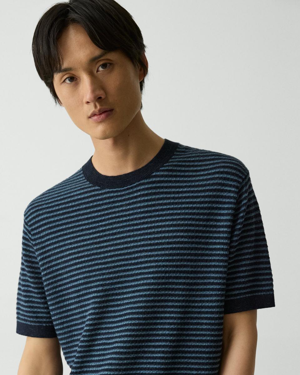 Striped Tee in Pacific Linen