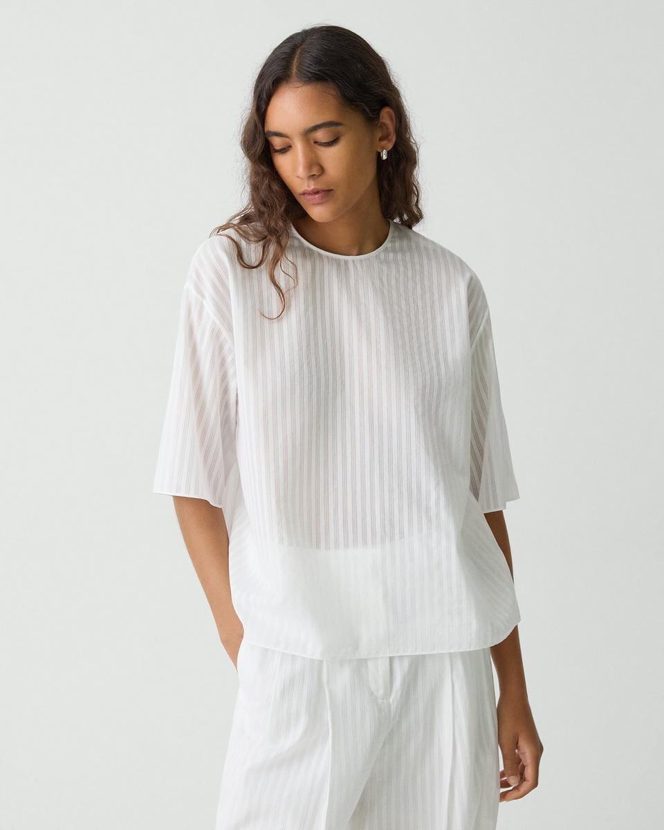 Boxy Tee in Linear Cotton