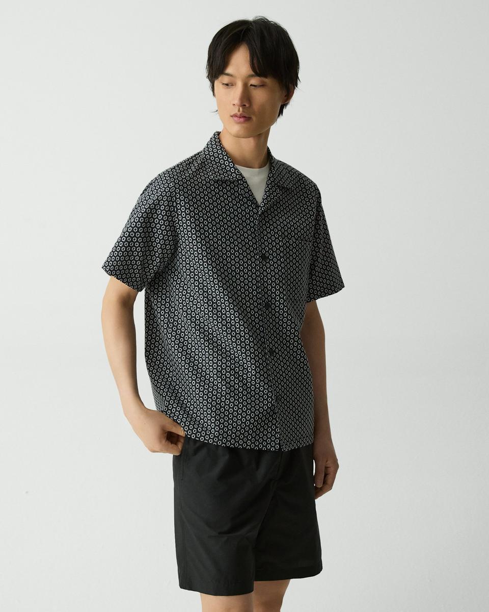 Noll Camp Shirt in Geometric Cotton