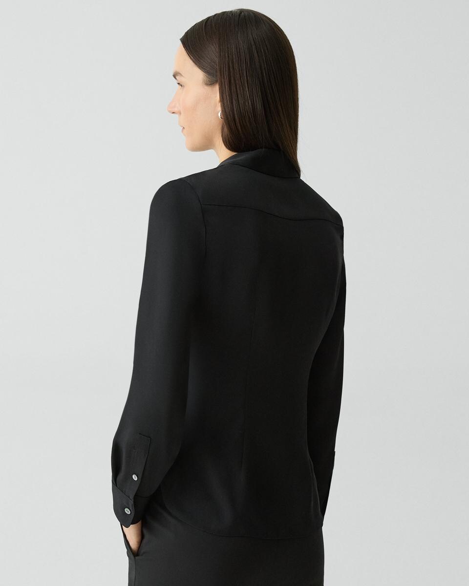 Fitted Shirt in Silk Georgette