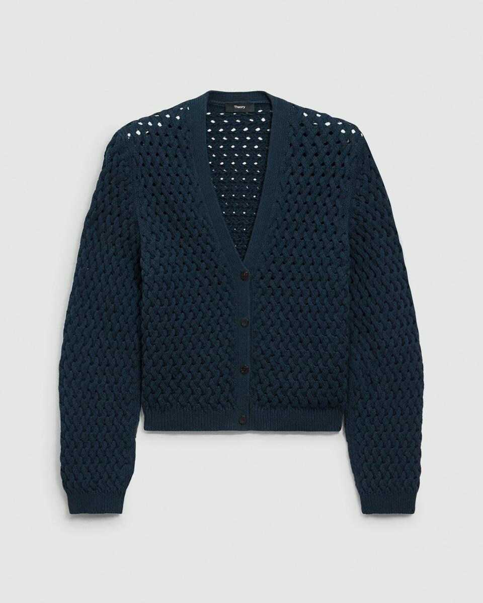 Cable-Knit Cardigan in Rounded Cotton