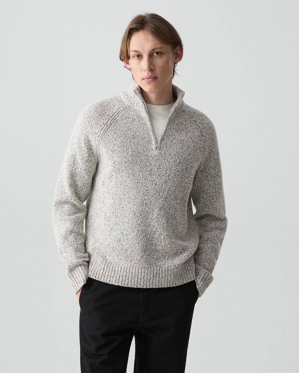 Quarter-Zip Sweater in Wool-Blend Twist