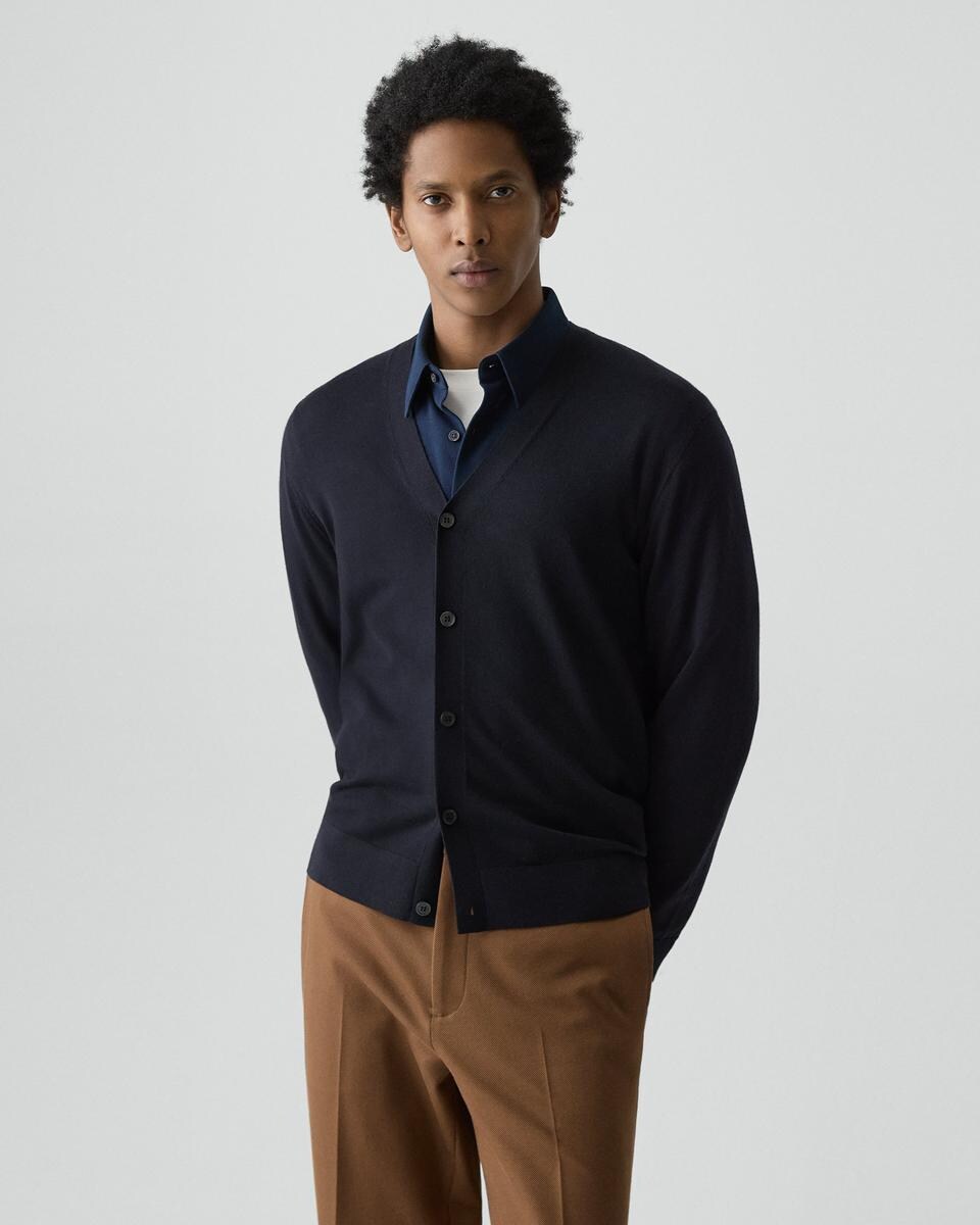 V-Neck Cardigan in Regal Wool