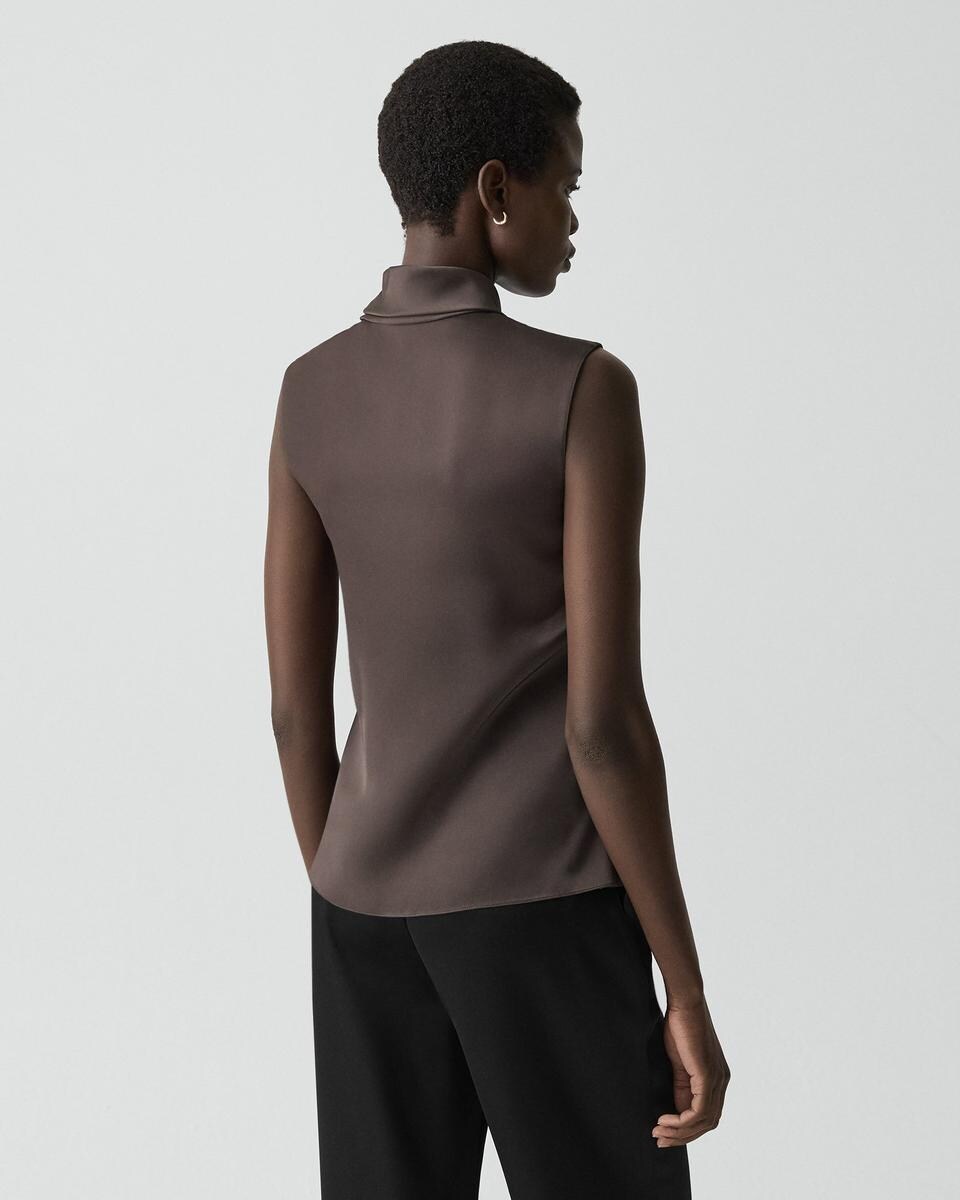 Twisted Split Blouse in Satin