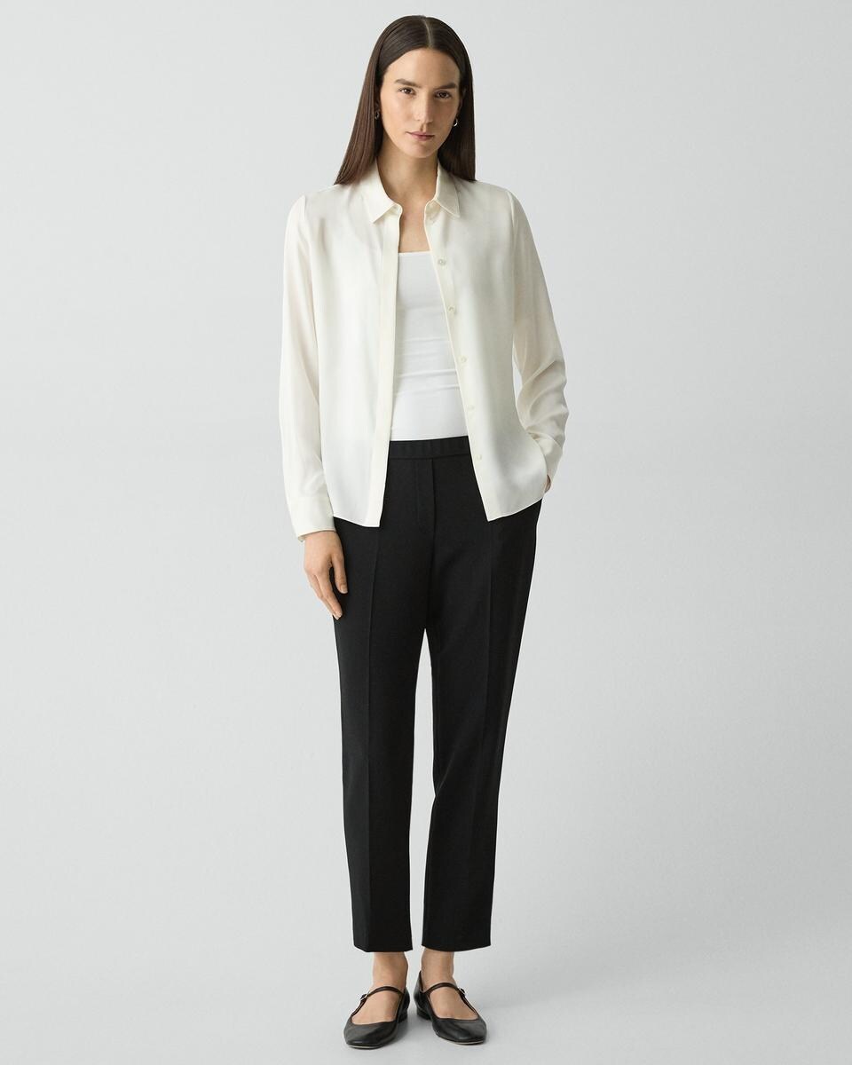 Fitted Shirt in Silk Georgette