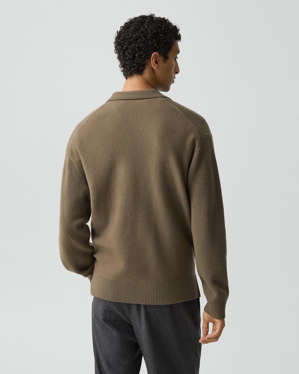Polo Sweater in Boiled Wool