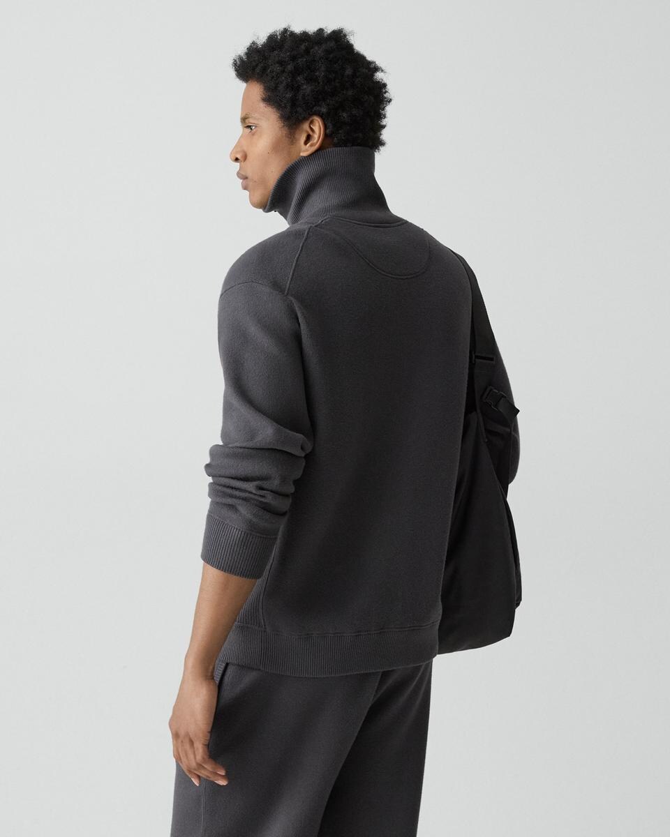 Relaxed Quarter-Zip Sweatshirt in Wool Bilen