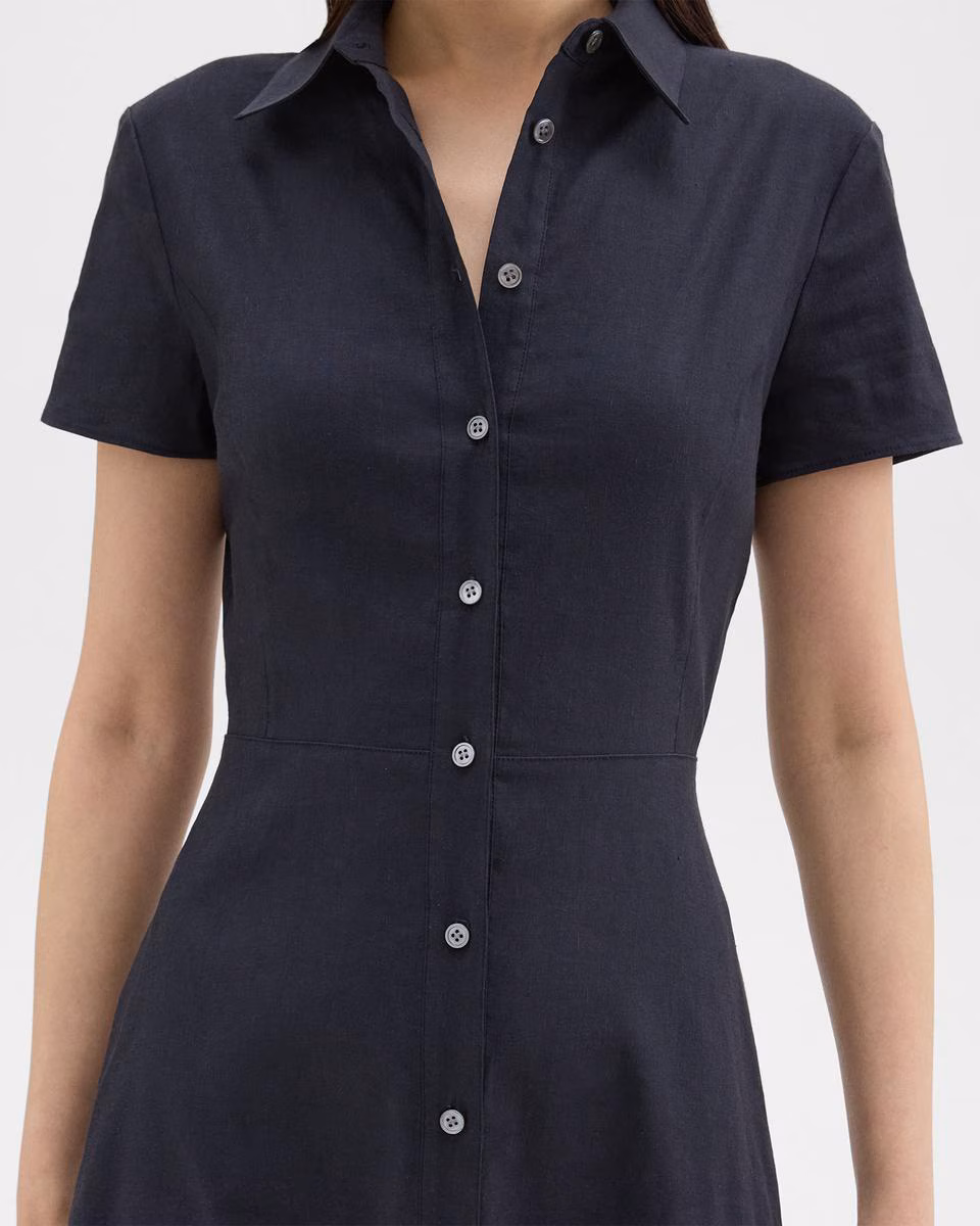 Midi Shirt Dress in Good Linen