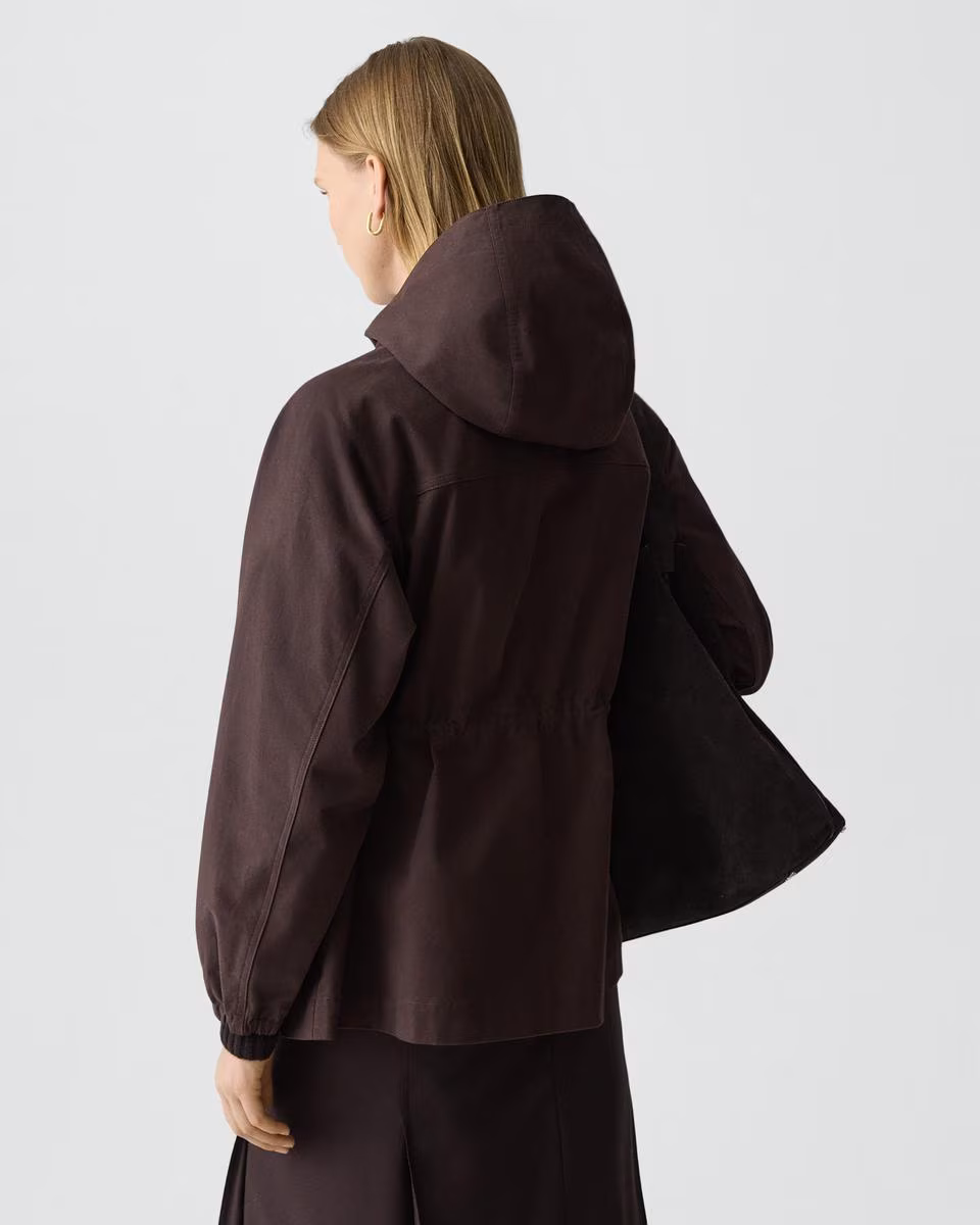 Cinched Windbreaker Jacket in Brushed Chino