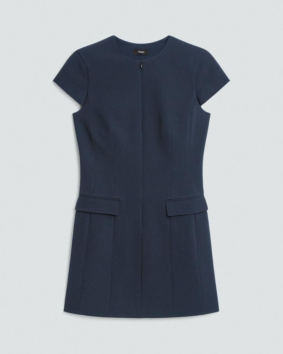Zip Mini Dress in Good Wool