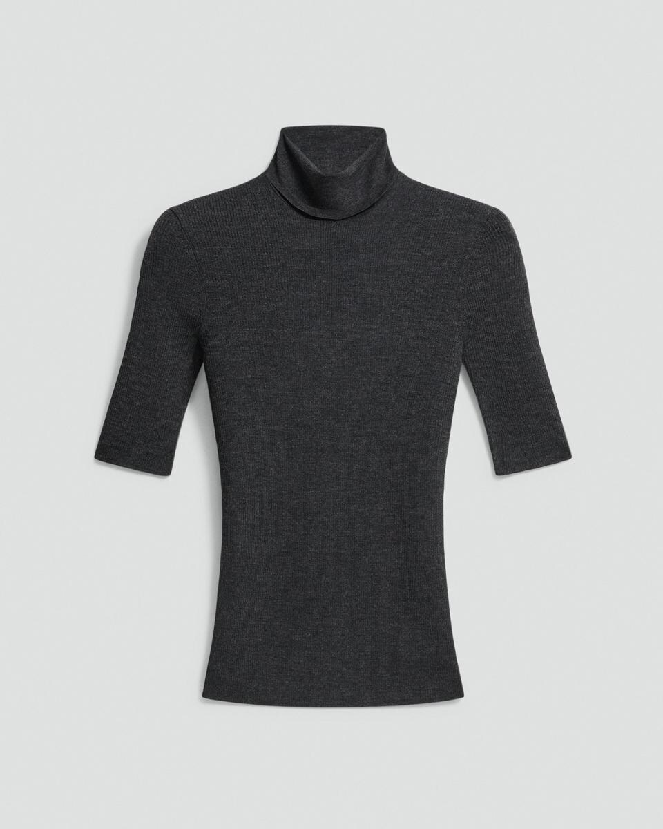 Leenda Short-Sleeve Turtleneck in Regal Wool