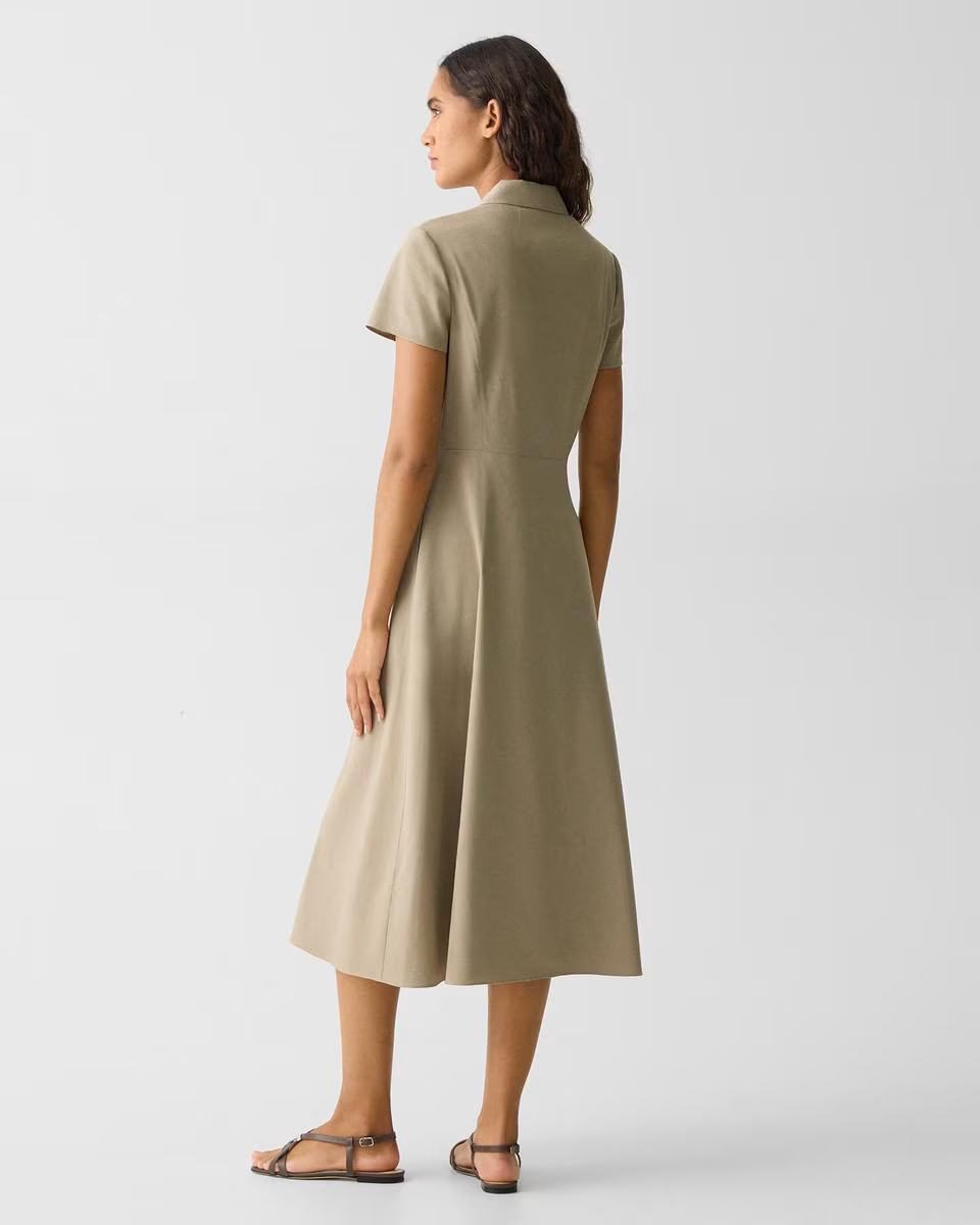 Midi Shirt Dress in Good Linen