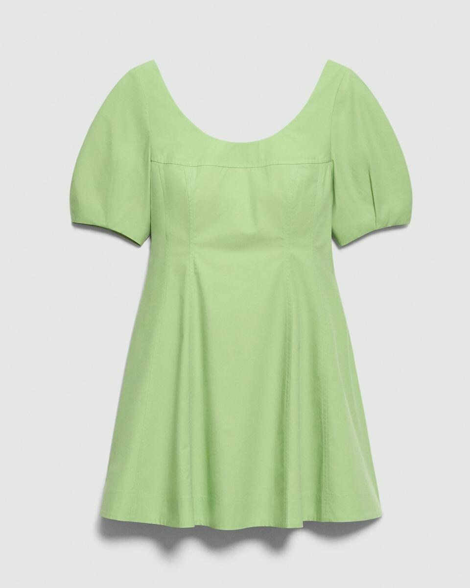 Puff Sleeve Mini Dress in City Poplin