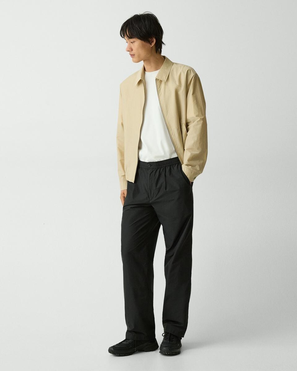 Pleated Drawstring Pant in Cotton-Blend