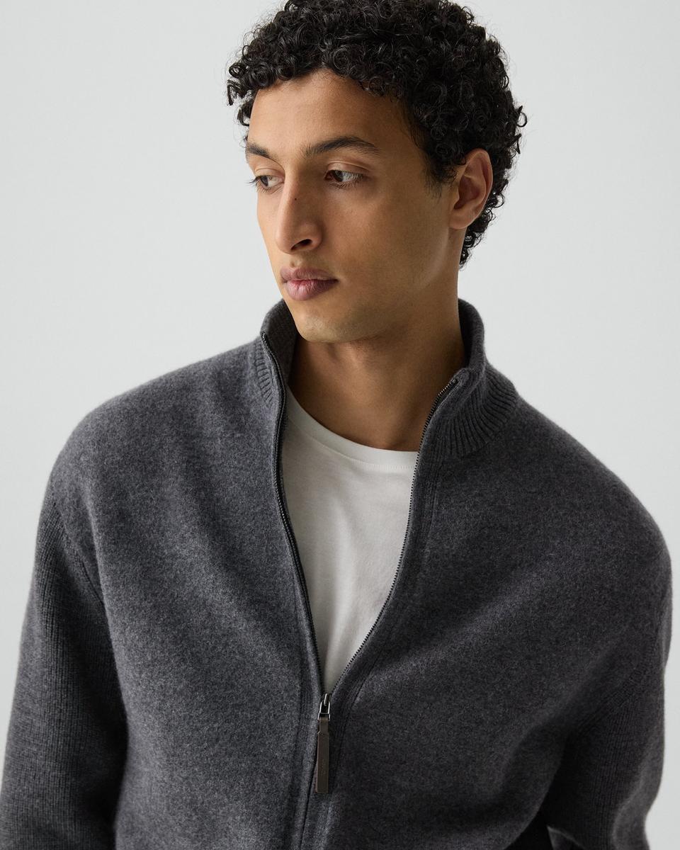 Turtleneck Cardigan in Boiled Wool