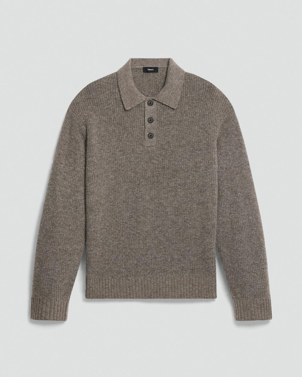 Relaxed Polo Sweater in Astor Wool