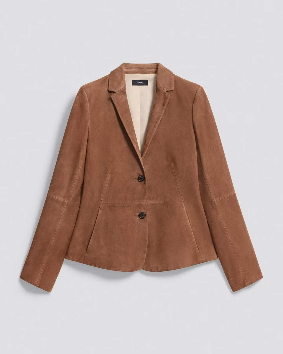 Fitted Blazer in Suede