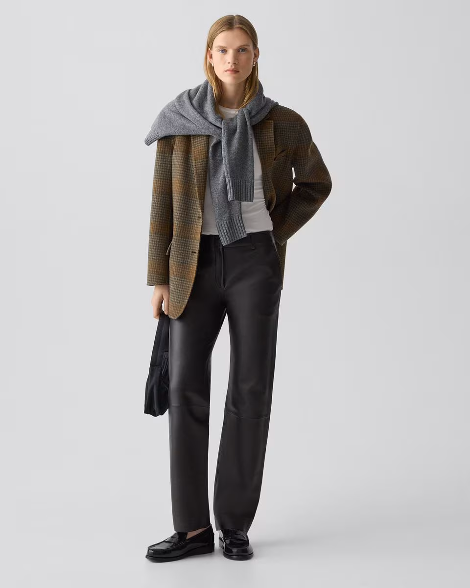 Classic Straight Pant in Sleek Leather