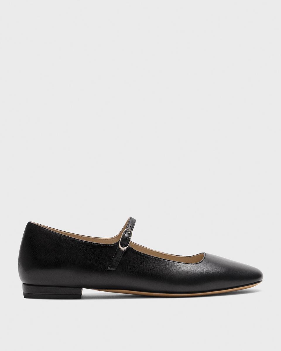 Mary Jane Ballerina Flat in Leather