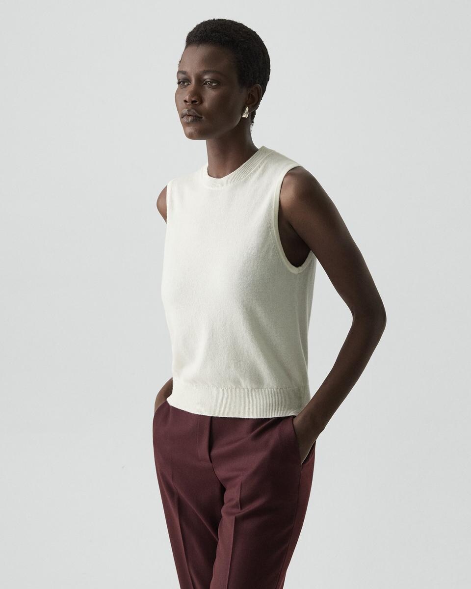 Crewneck Shell Top in Cashmere