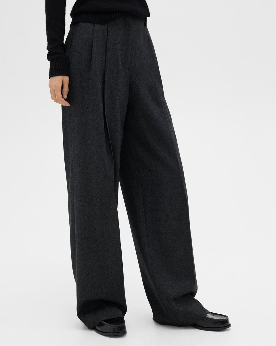 Double Pleat Pant, 29’’ in Sleek Flannel