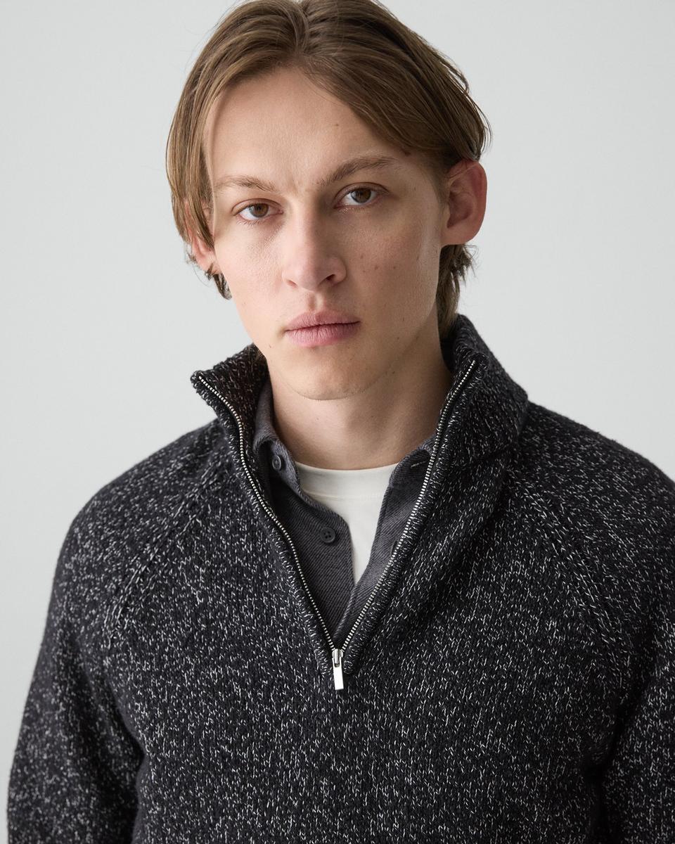 Quarter-Zip Sweater in Wool-Blend Twist