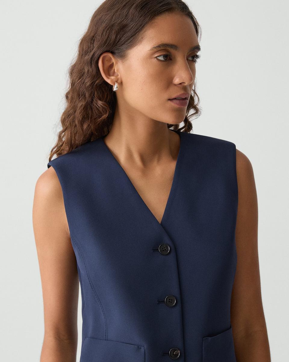 Zig Zag Vest in Satin Crepe