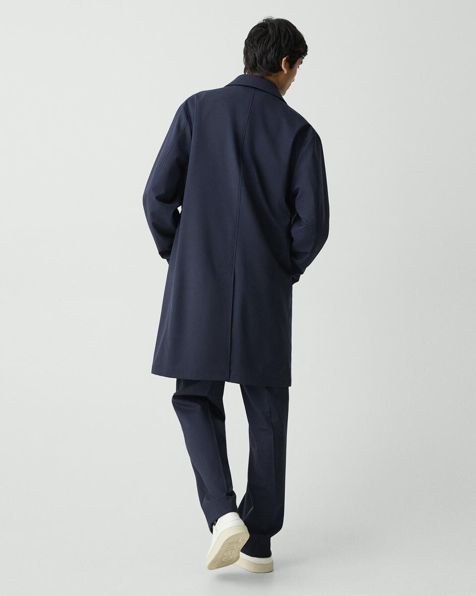 Single-Breasted Overcoat in Stretch Wool