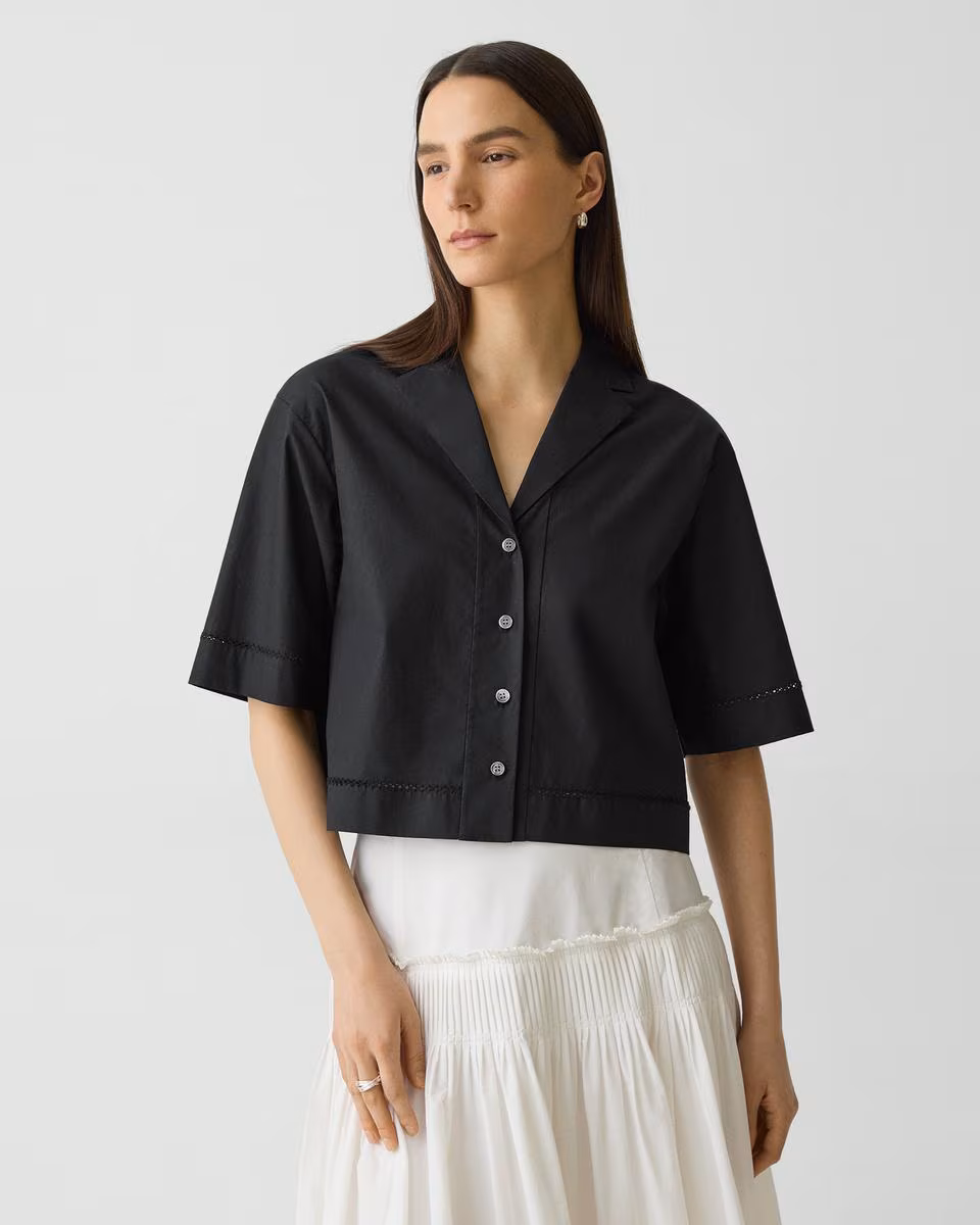 Boxy Camp Shirt in City Poplin